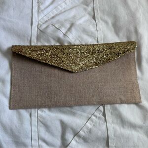 Gold and Tan Clutch Bag